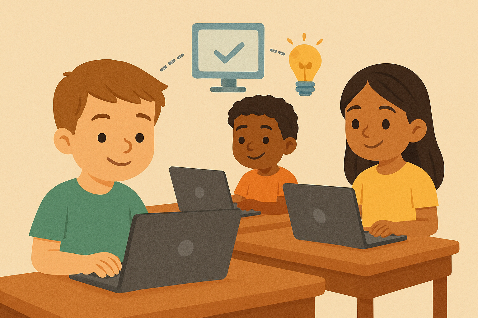 Children using educational technology